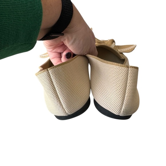 Vivaia - Michelle 2.0 Pointed Toe Bow Loafers Ivory Nude Sz 39 - Picture 6 of 10